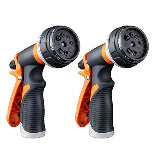 Fewear Garden Nozzle-2,Water Hose Nozzle Heavy Duty High Pressure Garden Sprayer for Car Wash, Cleaning, Watering Lawn and Garden and Showering Dog & Pets (Orange)