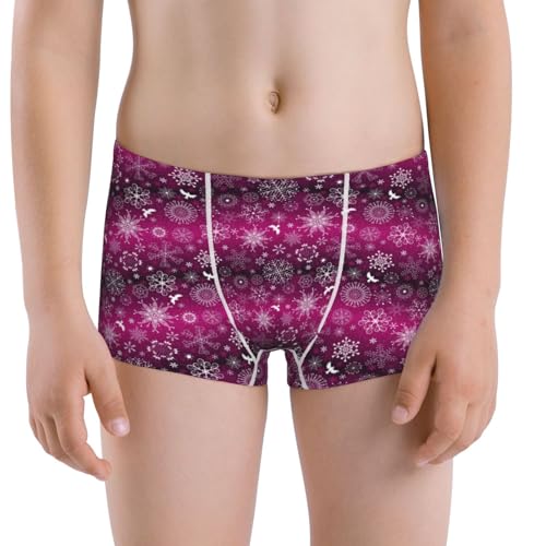 Boys' Cotton Boxer Brief Soft Underwear-Snowflakes And Christmas
