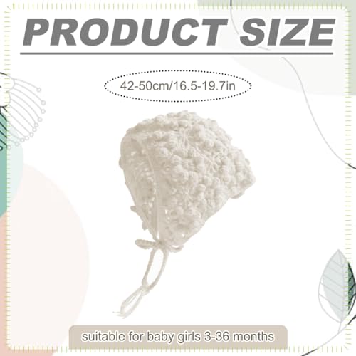 Baby Girls Bonnet Handmade Hollow Crochet Flower Earflap Knit Hats Adjustable 3-36 Months2