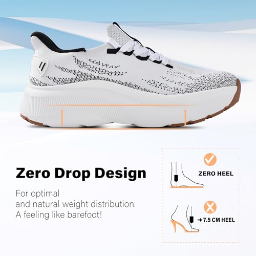 Image of JACKSHIBO Slip in Women Hands Free Shoes Wide Toe Box Arch Support Sneakers | Slip on, Plantar Fasciitis Orthopedic, Metatarsal Pads, Thick Cushion Zero Drop Sole, Walking Athletic Tennis Gym Workout