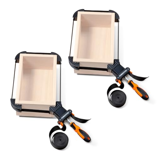 Image of POWERTEC 2PK Strap Clamps for Woodworking - Quick Release Band Clamps with Ergonomic Handle, Adjustable Picture Frame Clamp, 13 ft Strap Belt Clamps for Cabinets and Drawers (71101-P2)