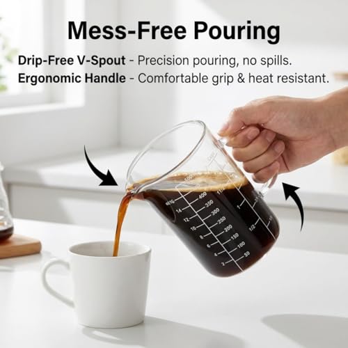 Vaso medidor de vidrio borosilicato 2 tazas con pico miniatura 4