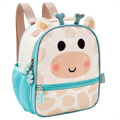 Buba Lancheira Bolsa Térmica Infantil, Tema Girafa Zoo, Bege e Laranja, com Alça e Zíper, para Lanche Escolar