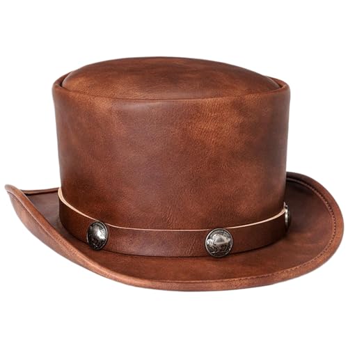 Chapeau haut de forme en cuir PU fini les accessoires déformés pour votre costume - 2