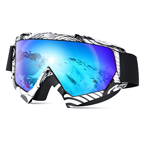 MAMBAOUT Adult Snow Ski Goggles, Snowboard Goggles for Youth, Teens, Men & Women, Wide View Snowmobile Goggles