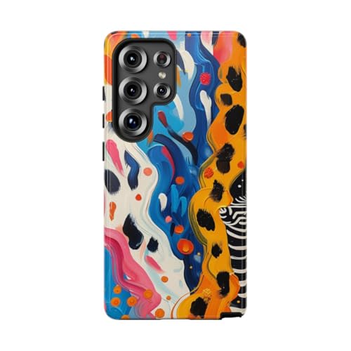 Coque rigide Galaxy S25 Ultra motif zèbre abstrait multicolore brillante