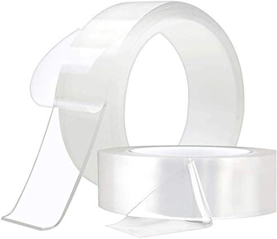 FANSHULENano Tape Double Sided Tape Reusable Clear Gel Anti-Slip Traceless Washable Adhesive for Fixing Floor Mats Phone Picture Pen 1M/3.3 Ft