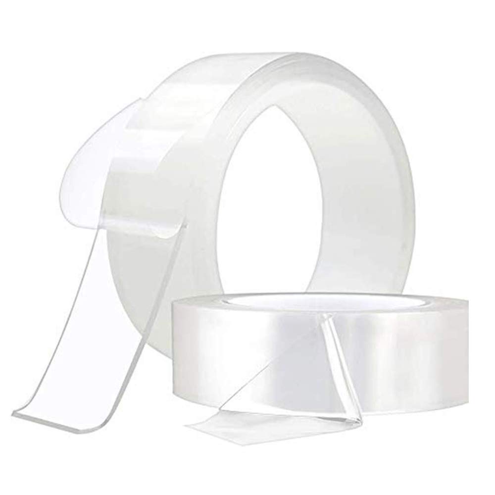 FANSHULENano Tape Double Sided Tape Reusable Clear Gel Anti-Slip Traceless Washable Adhesive for Fixing Floor Mats Phone Picture Pen 1M/3.3 Ft