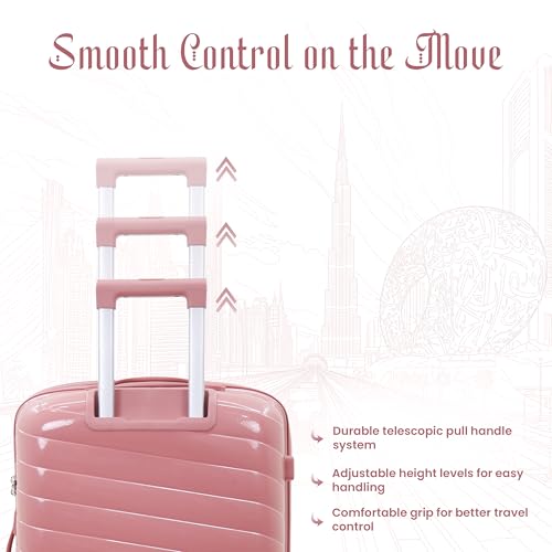 Image of Sarjah Polypropylene Suitcase Trolley Bag | TSA-Type Lock | TSA-Type Lock, 360 Dual Spinner Wheels, Aviation-Grade Telescopic Handle, Matte-Gloss Finish