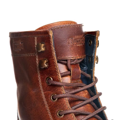 Image of Trip Machine Company Premium Leather Men's Motorcycle Riding Boots - Brute | 3 Point Protection | Ankle, Toe & Heal Protectors | Light Weight | Anti Slip Sole | With Side YKK Zipper | Lifestyle Boots