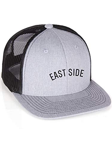 Daxton USA Cities Trucker Mesh Structured Hat Mid Profile Snapback Cap - East Side Hgray Black Black