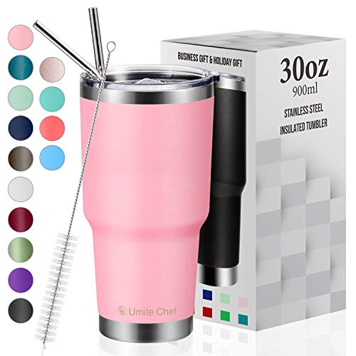 30oz Tumbler with Lid, Insulated Stainless Steel Travel Tumbler by Umite Chef, Insulated