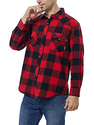 Chemise de travail flanelle homme ample contre le froid et les vêtements trop serrés