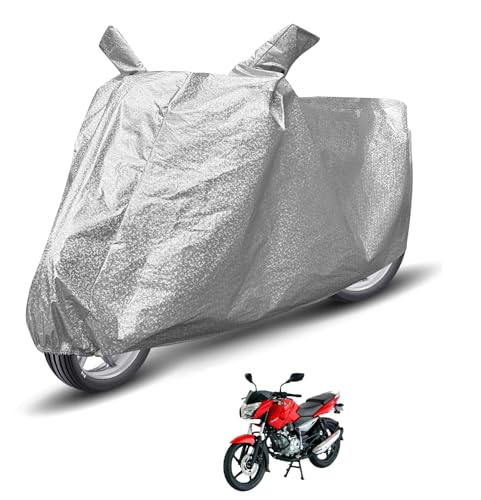 Image of Auto Hub Waterproof Bike Cover Compatible with Bajaj Pulsar 135 LS Dustproof, UV Protection Two Wheeler Bike Pulsar 135 Cover - Metallic Silver