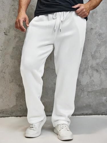 Image of dockstreet Men's /Unisex Open Bottom Drawstring Pure Cotton Stretchable Baggy Jogger Pants