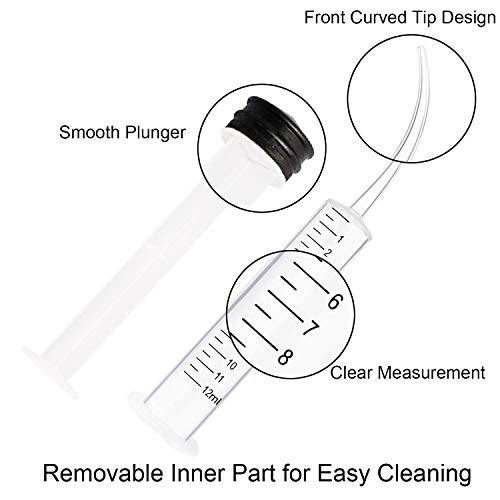 Benvo DSS01 6 Pack Disposable Dental Syringe 12Ml With Curved Tip Dental Irrigation Syringe For Mouthwash Oral Care, Tonsil Stones Squirt Liquid Injection, Oil, Glue, Lab Pet Feeding thumb #2