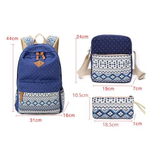 Mochila de viaje informal y mini monedero para mujeres adolescentes juego de 3 piezas 4