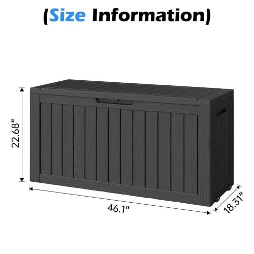 Image of Outdoor Storage Box Waterproof, 82 Gallon Deck Box for Patio Storage