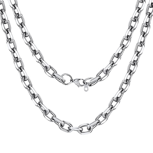 Stainless Steel Necklaces Mens 18inch Punk Cable Link Chain Gifts