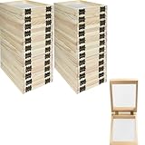 Leemeexaa 12 Pcs Wooden Paper Making Frame Kit 5 x 7 Inch Paper Making Screen Deckle for Paper Making Handmade...