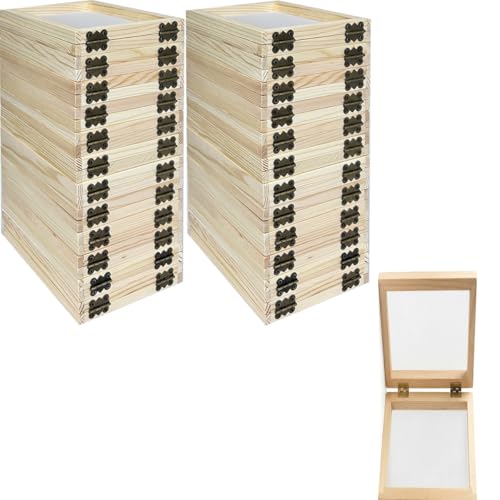 Leemeexaa 12 Pcs Wooden Paper Making Frame Kit 5 x 7 Inch Paper Making Screen Deckle for Paper Making Handmade Paper Making DIY Craft Classroom Handicraft Project Art Projects