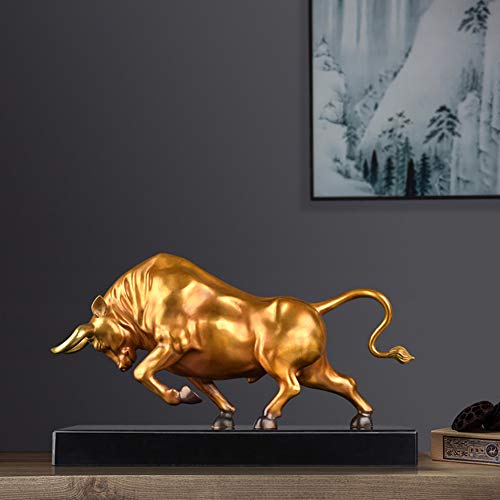 Ffyugo Office Bronze Bull Sculpture Decoration, Home Furnishing Crafts, Cow Doll Handmade Art Home Desktop, Struggle, Open Up And Inspiring,S #TOP5