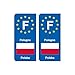 F Europe Polonia Poland 2 adesivi per targa - Angoli: arrotondati