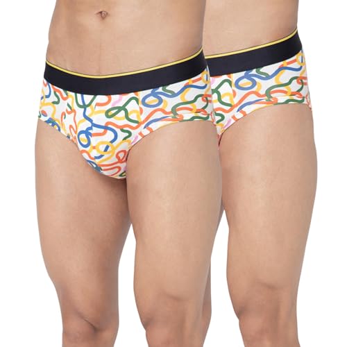 Image of Bummer Men's Printed Micro Modal Briefs Underwear | Ultra Soft & Breathable | Combo Pack of 2