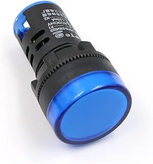 EdricShop 22MM Panel Mount LED Power Electronic Indicator Pilot Signal Light Lamp 12V 24V 110V 220V 380V Red Green Yellow Blue White LED - (Color: Blue/Voltage: 380V)