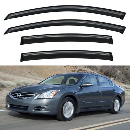 Image of Window Visors Rain Guards Shield for 2007-2012 Nissan Altima, Out-Channel Window Vent Wind Deflectors Visors Shades for 07-12 Altima