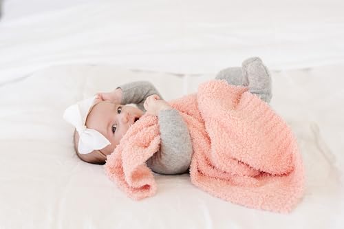 Image of SARANONI Bamboni Baby Blanket | Luxury Plush Super Soft Blanket | Breathable Comfort Infant Baby Blankets for Boys & Girls | Peach, Mini - 15 inch x 20 inch
