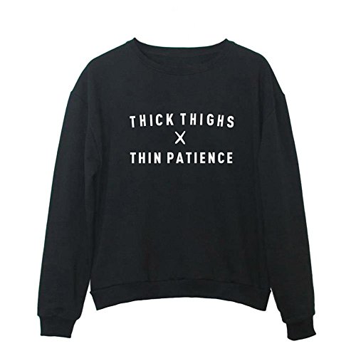 YITAN Women Graphic Cute Sweaters Funny Pullover Teen Girls Sweatshirts Black Medium