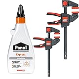 Ponal Holzleim Express, 550g, Flasche, 1 Stück + Bessey Einhandzwinge EZM 150/60, 2 Stück