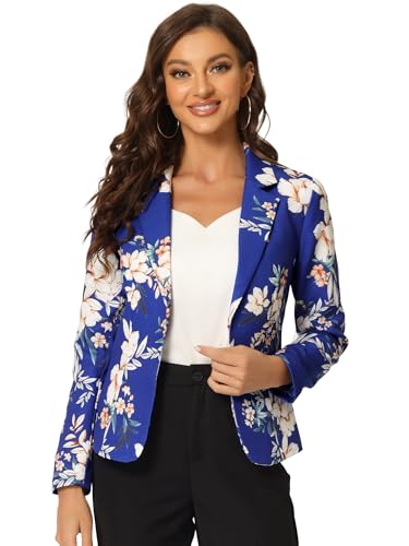 Blazer femme ouvert devant imprimé à revers cranté ajusté