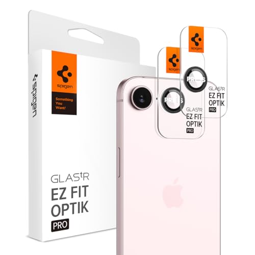 Spigen Camera Lens Screen Protector [GlasTR Optik Pro] designed for iPhone 17e iPhone 16e - Black [2 Pack]