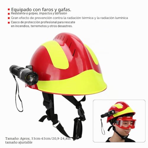 Casco de protección de bombero con faro para rescates seguros 3