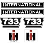  IHC International 733 Schwarz Weiß Klein Traktor Schlepper Aufkleber Klebefolie