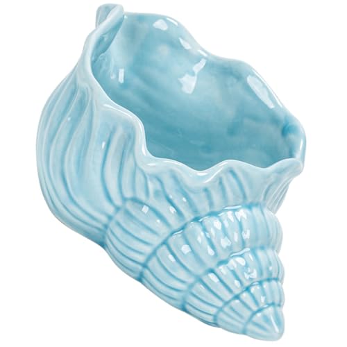Cendrier conque bleu céramique anti cendres volatiles bureau - 2