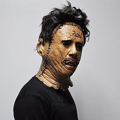 Texas Chainsaw Massacre Leatherface Masks,Latex Scary Movie Halloween Cosplay Costume Party Event Props Toys Carnival Mask (Color : A)