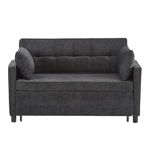 Anself Sofá Cama Doble Extensible Negro