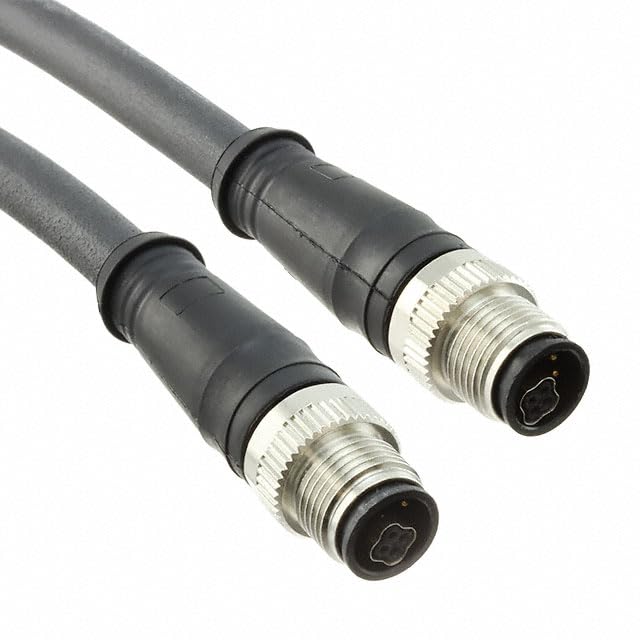 Woodhead/Molex E11A06004M120 Micro Change - 4 Poles - Male to Male - 24AWG - TPE Jacket - D Coded - 12m Length