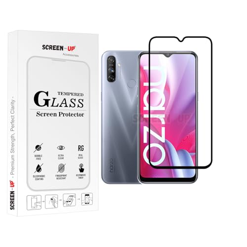 Image of ScreenUp Tempered Glass For Realme Narzo 20A - Ultra Clear, 9H Scratch Resistant, Full Coverage, Easy Install Screen Protector