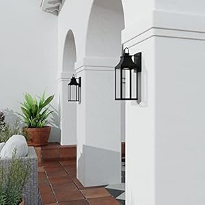 Capital lighting 946411bk gl bradford night sky clear glass rectangular outdoor wall lantern 1 light 7 watt 17 h x 6 w black  urban country home decor