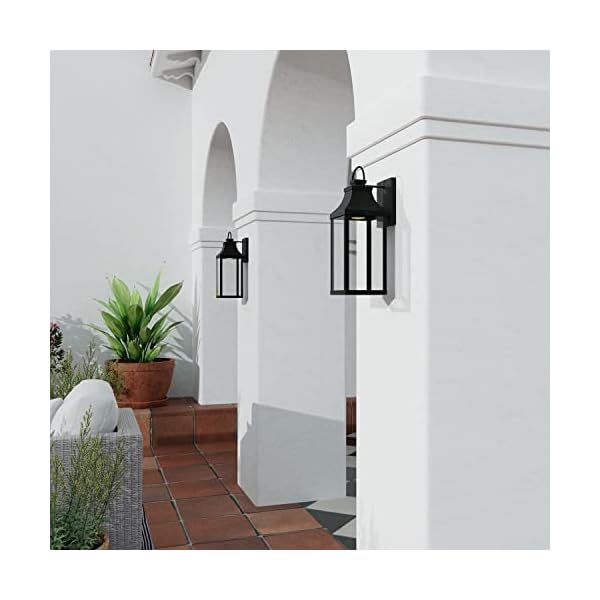 Capital lighting 946411bk gl bradford night sky clear glass rectangular outdoor wall lantern 1 light 7 watt 17 h x 6 w black  urban country home decor