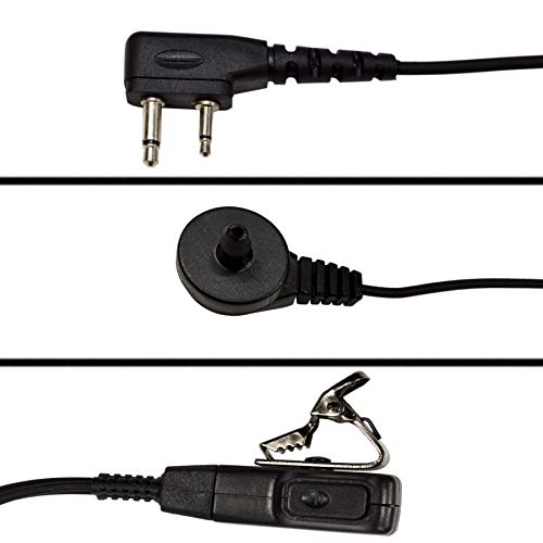 Hqrp 2 Pin Acoustic Tube Earpiece Headset Mic Compatible With Icom Ic-F12, Ic-F12S, Ic-F14, Ic-F15, Ic-F16 + Hqrp Sun Meter #TOP4
