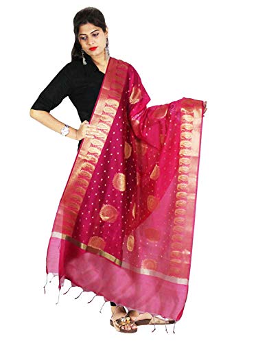 Banarasi Dupatta Chanderi Zari Work Stole Hijab Neck Wrap Chunni Shawl For Her