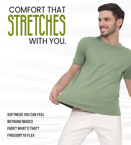 Image of Freecultr Truly Classic Organic Men's Cotton T-Shirt | Solid Round Neck Half Sleeve | Plain Stylish t Shirts | Regular Fit | Casual Comfortable T Shirt for Man