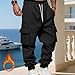 Mens Baggy Sweatpants Cargo Baggy Athletic Drawstring Joggers Mens Tactical Pants Slim Fit Elastic Waist with Pockets Gym Soft Comfy Fashion Fleece Lined Hiking Workout Sweatpants Black XXXL