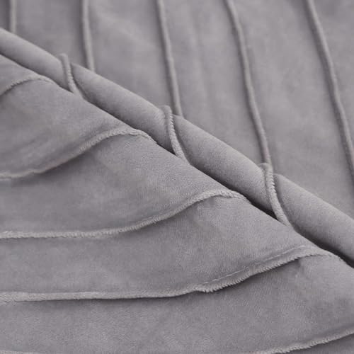 Image of Velvet Throw Pillow Covers 24x24 inch Pack of 2 Gold Decor Gray