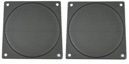 120mm Black Steel Computer Case Fan Mesh Grill/Guard/Filter - Small Hole (Set of Two)